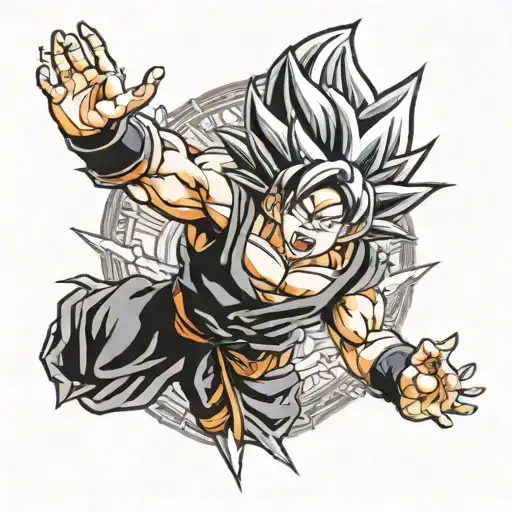 Goku ultra instinct tattoo design idea