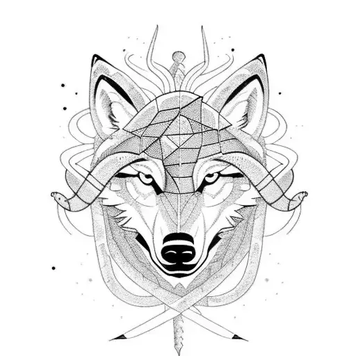 A wolf running alongside a scorpion and snake, representing strength and adaptability tattoo design idea
