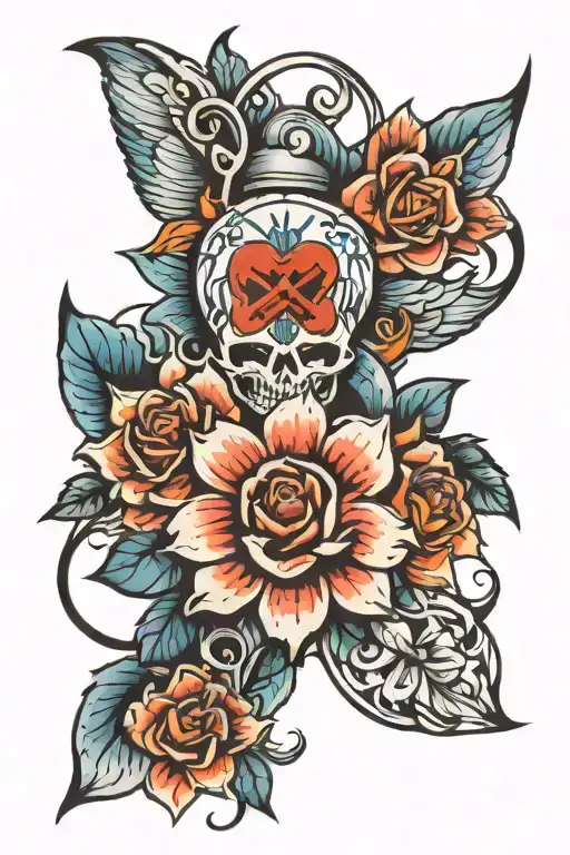 ems with suicide awareness tattoo design idea