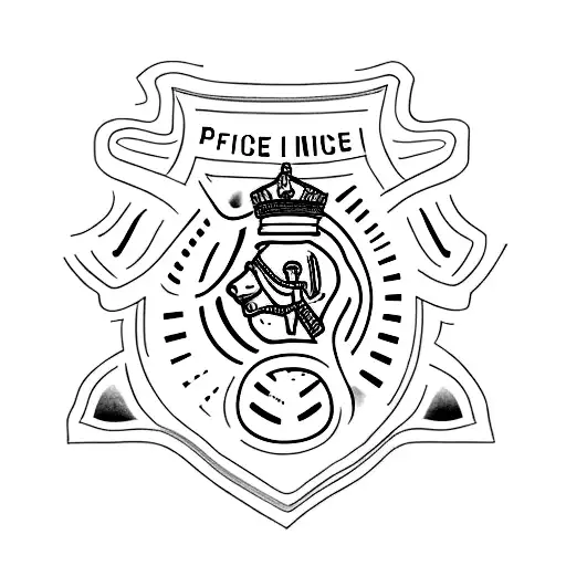 A minimalist tattoo of a police officer's silhouette with the text 'Semper Fidelis' tattoo design idea