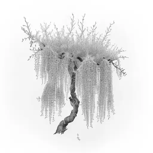 willow branch with a violet flower tattoo design idea