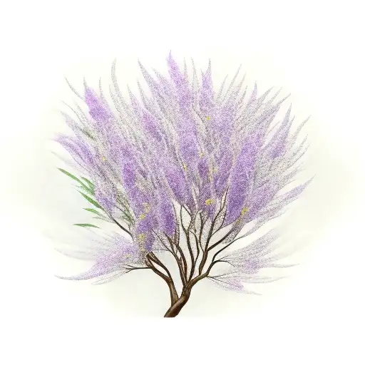 willow branch with a violet flower interlaced  tattoo design idea