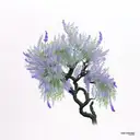 willow branch with a violet flower tattoo design idea