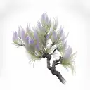 willow branch with a violet flower tattoo design idea