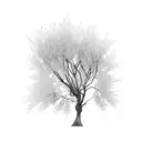 willow tree branch with a violet tattoo design idea