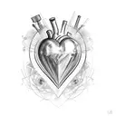 A sketch of a heart with the names 'Said' and 'Sara' written within tattoo design idea
