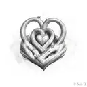 A sketch of a heart with the names 'Said' and 'Sara' written within tattoo design idea