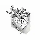 A sketch of a heart with the names 'Said' and 'Sara' written within tattoo design idea