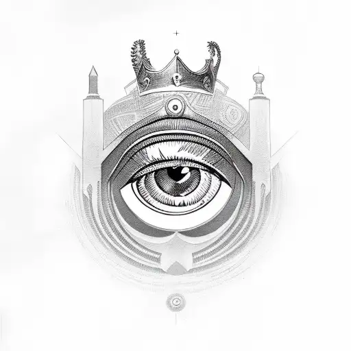 Eye of Horus and a king chess peice tattoo design idea