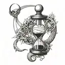 Broken hourglass with ouroboros snake tattoo design idea