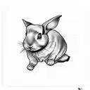 black rabbit jumping into death tattoo design idea