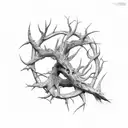spiral of thorn branches True detective movie tattoo design idea