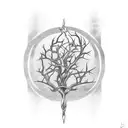 spiral of thorn branches True detective movie tattoo design idea