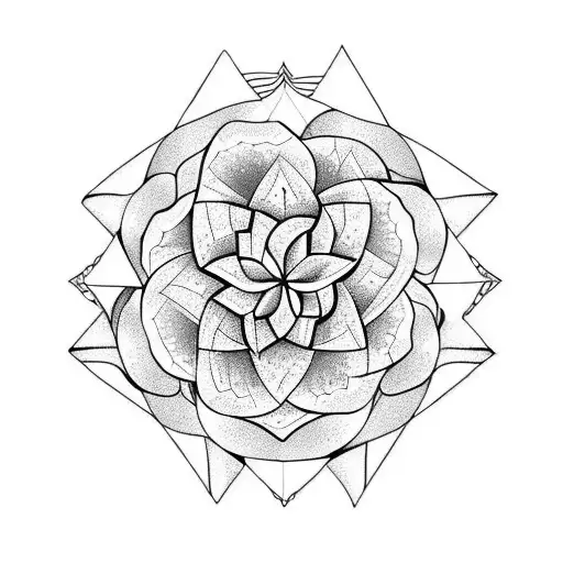 ocean waves and desert rose  tattoo design idea