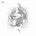 rise from ashes with koi fish and tree of life tattoo design idea