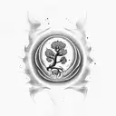 rise from ashes with koi fish and tree of life tattoo design idea