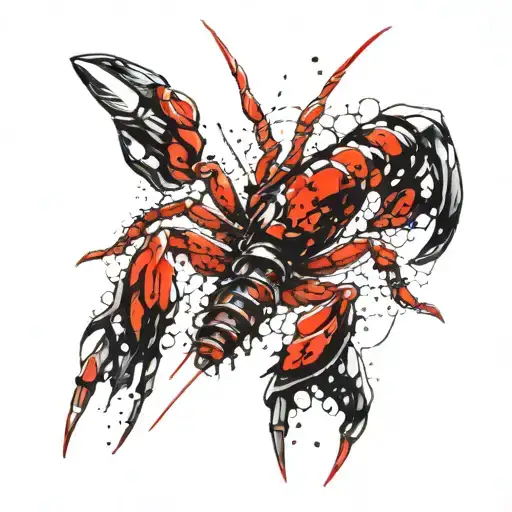 small cool crayfish tattoo design idea