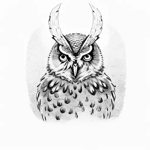 a viking killing owl with axe tattoo design idea