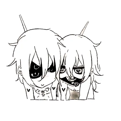 two small similar tattoos measuring 1 centimeter, anime death theme tattoo design idea