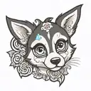 black and white husky littlest pet shop tattoo design idea