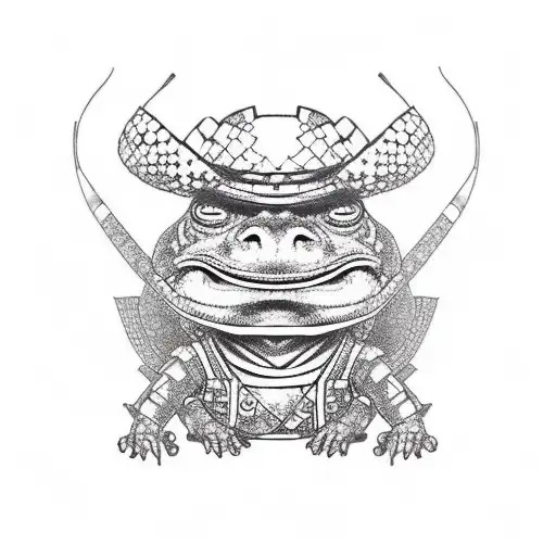samurai toad tattoo design idea