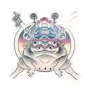 samurai toad tattoo design idea