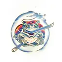 samurai toad tattoo design idea