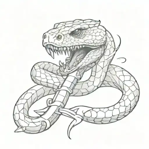 Snake eating a dagger The dagger tattoo design idea