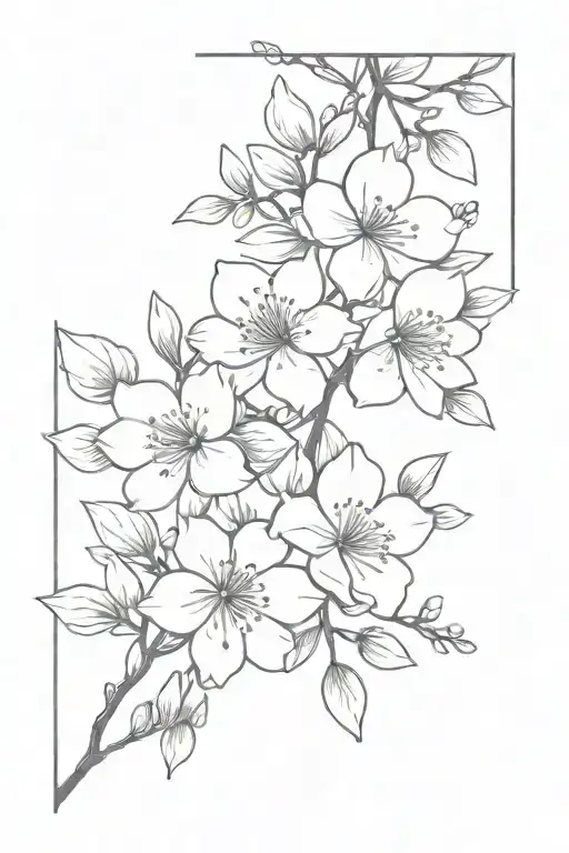 forearm tattoo cherry blossoms, acacia flowers, stock, cyclamen tattoo design idea