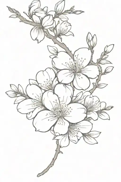 forearm tattoo cherry blossoms, acacia flowers, stock, cyclamen, azalea flowers, hibiscus tattoo design idea