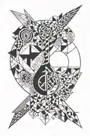 peace, love & rock'n'roll tattoo design idea