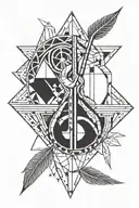 peace, love & rock'n'roll tattoo design idea