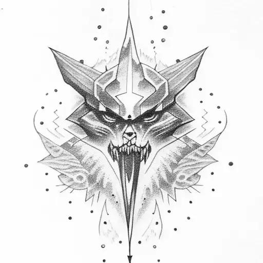 lightning sword tattoo design idea