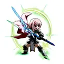 lightning sword tattoo design idea