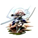 lightning sword tattoo design idea