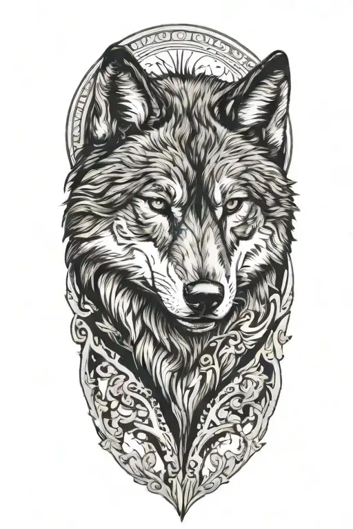 black wolf tattoo design idea