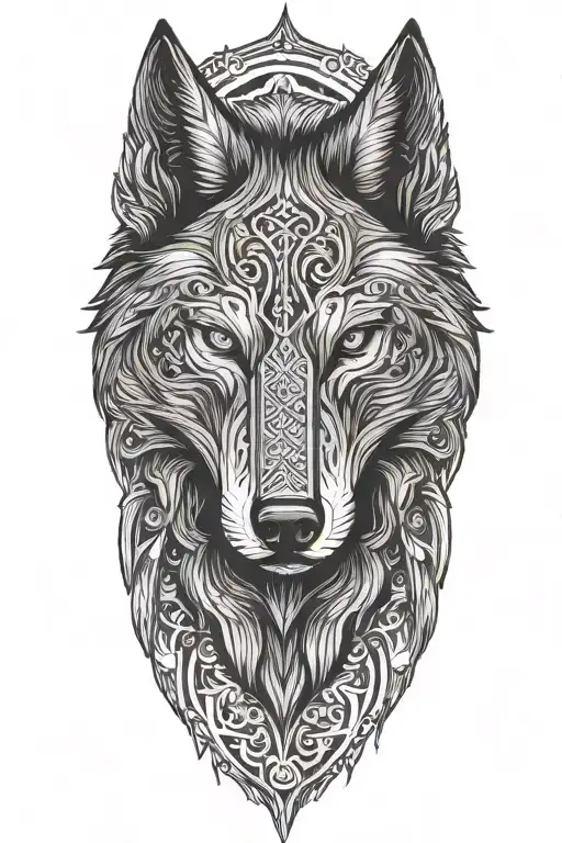 black wolf tattoo design idea