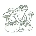 frog and mushroom   tattoo design idea