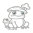 frog and mushroom   tattoo design idea