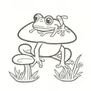 frog and mushroom   tattoo design idea