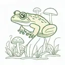 frog and mushroom   tattoo design idea