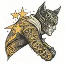 loner looking at stars tattoo design idea