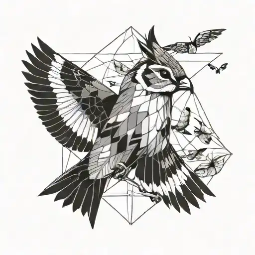 An animal combining a chipmunk, a butterfly and an albatross tattoo design idea