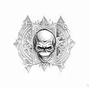 skull king deck card tattoo design idea