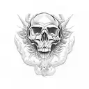 skull king deck card tattoo design idea