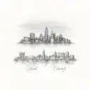 cleveland skyline tattoo design idea