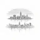 cleveland skyline tattoo design idea