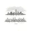 cleveland skyline tattoo design idea