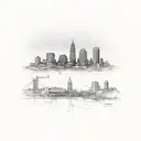 cleveland skyline tattoo design idea