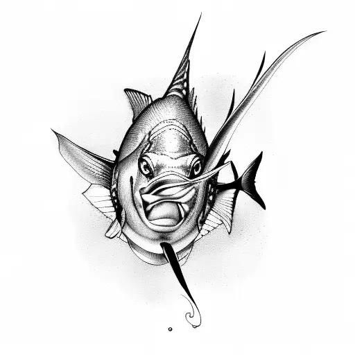 marlin tattoo design idea